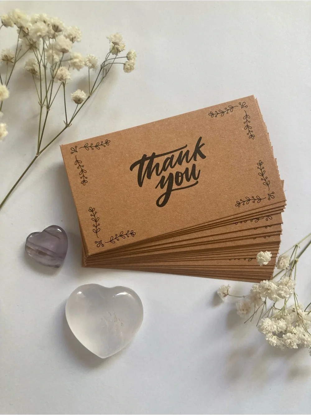 30 Pcs Thank You Cards on Kraft cardstock